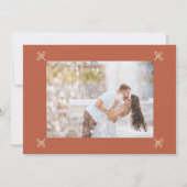 開いたバーアールデコオレンジ色の写真 セーブザデート (裏面)