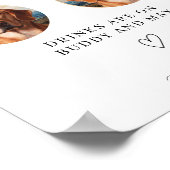 開いたバー犬の看板,ペットの写真ドリンクの結婚看板 ポスター (角)