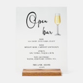 開いたバー結婚の アクリルサイン (正面)