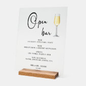 開いたバー結婚の アクリルサイン (傾斜)