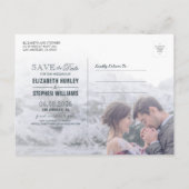 開いたバー金ゴールド結婚山の写真の日付を保存 案内ポストカード (裏面)