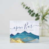 開いたバー金ゴールド結婚山の写真の日付を保存 案内ポストカード (スタンド正面)