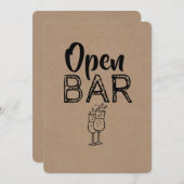 開いたバー | グロムスマン | 花婿介添人おもしろい案 招待状 (正面/裏面)