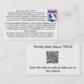 開いたフロリダの火器は法律の名刺を運びます。 名刺 (正面/裏面)