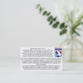 開いたフロリダの火器は法律の名刺を運びます。 名刺 (スタンド正面)