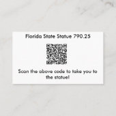 開いたフロリダの火器は法律の名刺を運びます。 名刺 (裏面)