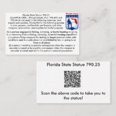 開いたフロリダの火器は法律の名刺を運びます。 名刺 (正面/裏面)