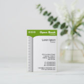 開いたブック（縦） – 緑 名刺 (スタンド正面)