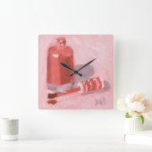 開いたボトル スクエア壁時計 (ホーム)