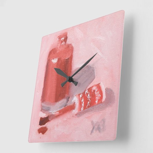 開いたボトル スクエア壁時計 (傾斜)