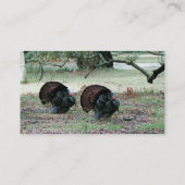 開いた分野の感謝祭日の野生の七面鳥 名刺 (裏面)