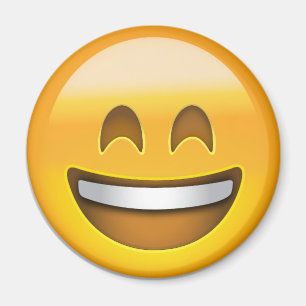 開いた口が付いている微笑の顔及び微笑の目Emoji マグネット