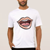 開いた口の唇と歯と舌 Tシャツ (正面)