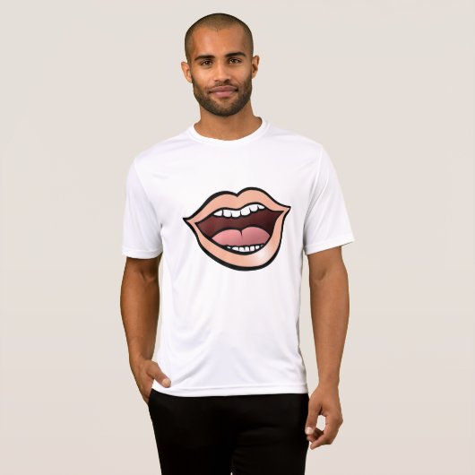 開いた口の唇と歯と舌 Tシャツ (正面フル)