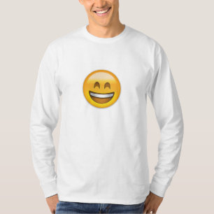 開いた口の微笑の目が付いているEmojiの微笑の顔 Tシャツ