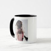 開いた口、クローズアップを持つ道化師のグレートデーン、 マグカップ (正面左)