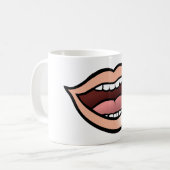 開いた口 唇 歯 舌 コーヒーマグカップ (正面左)