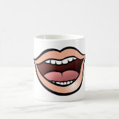 開いた口 唇 歯 舌 コーヒーマグカップ (中央)