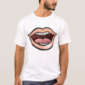 開いた口 唇 歯 舌 Tシャツ (正面)