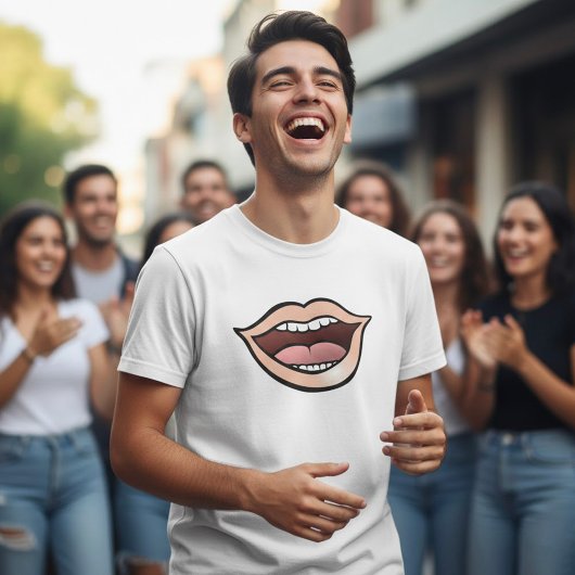 開いた口 唇 歯 舌 Tシャツ