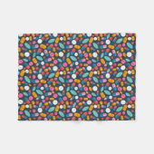 "開いた広い!" 丸薬プリントのフリースブランケット フリースブランケット (正面(横))