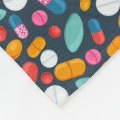 "開いた広い!" 丸薬プリントのフリースブランケット フリースブランケット (角)