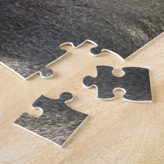 開いた彼の口との見ている灰色のヒヒ ジグソーパズル (側面)