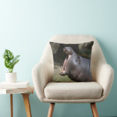 開いた彼の口を持つカバ クッション (椅子)