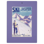 開いた斜面ポスターを提起している女性 クリップボード (裏面)