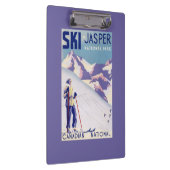 開いた斜面ポスターを提起している女性 クリップボード (右)