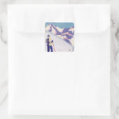 開いた斜面ポスターを提起している女性 スクエアシール (バッグ)