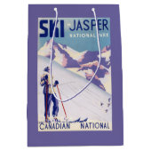 開いた斜面ポスターを提起している女性 ミディアムペーパーバッグ (正面)