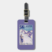 開いた斜面ポスターを提起している女性 ラゲッジタグ (正面縦)