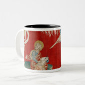 開いた本との天使 ツートーンマグカップ (正面左)