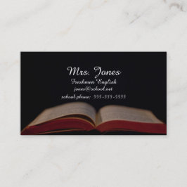 開いた本の先生の接触カード コーリングカード