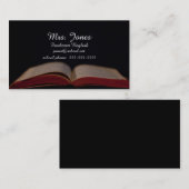 開いた本の先生の接触カード コーリングカード (正面/裏面)