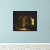 開いた本を持つ哲学者, 1625-7 (ペインの油) キャンバスプリント (インサイチュ (ウッドフロア))