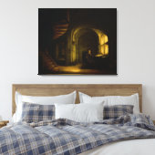 開いた本を持つ哲学者, 1625-7 (ペインの油) キャンバスプリント (インサイチュ (寝室))