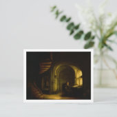 開いた本を持つ哲学者， 1625-7 (ペインの油) ポストカード (スタンド正面)