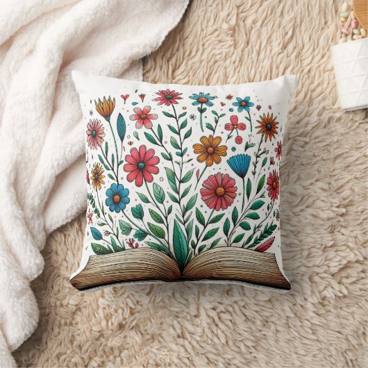 開いた本花 クッション (ブランケット)