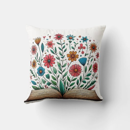 開いた本花 クッション (裏面)