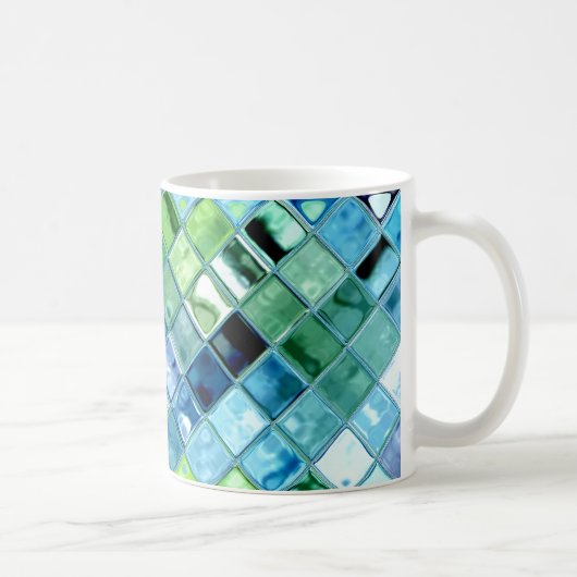 開いた海のモザイク芸術の~のカスタムの選り抜きスタイル及びサイズ コーヒーマグカップ (右)