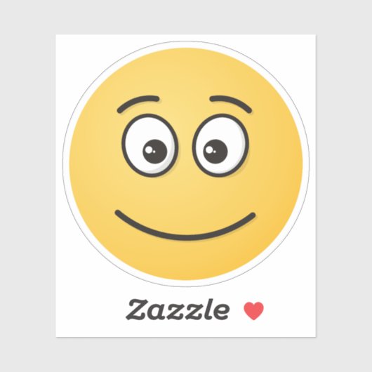 開いた目で微笑む顔 シール (シート)