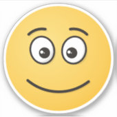 開いた目で微笑む顔 シール (正面)