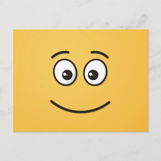 開いた目で微笑む顔 ポストカード (正面)