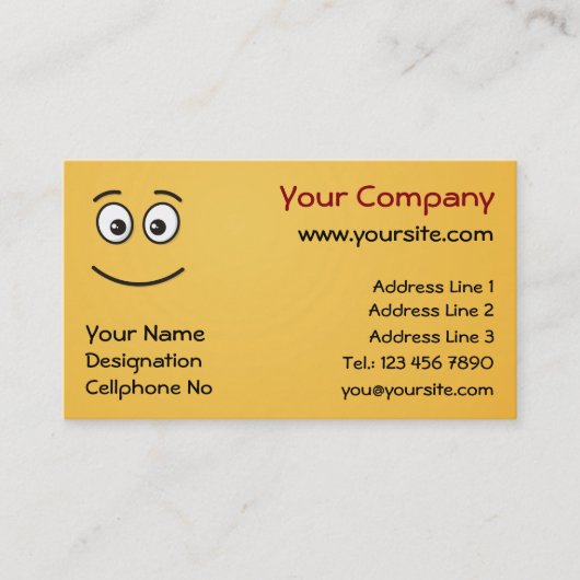 開いた目で微笑む顔 名刺 (正面)