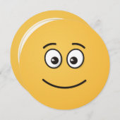 開いた目で微笑む顔 招待状 (正面/裏面)