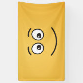 開いた目で微笑む顔 横断幕 (縦)