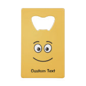 開いた目で笑顔の顔クレジットカードボトル開く クレジットカード栓抜き (正面)