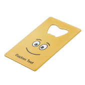 開いた目で笑顔の顔クレジットカードボトル開く クレジットカード栓抜き (正面アングル)